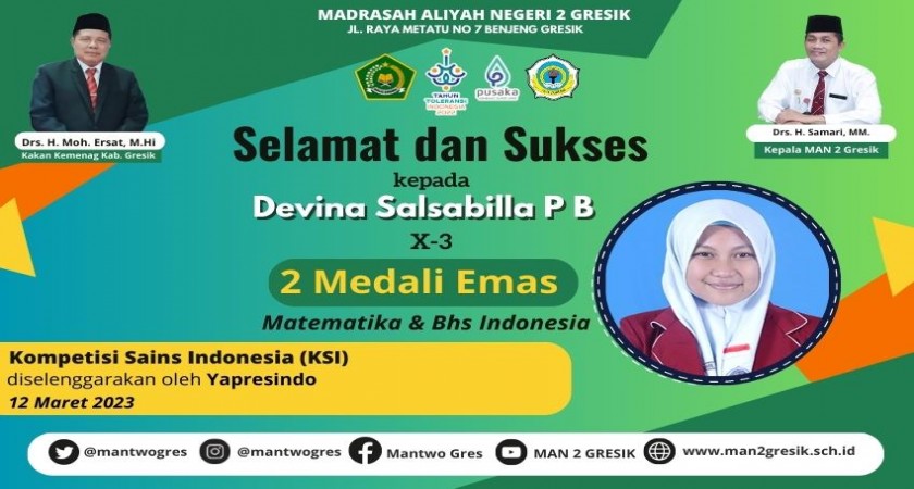 BERHASIL SABET 2 MEDALI EMAS, DEVINA MENAMBAH DAFTAR PRESTASI MAN 2 ...