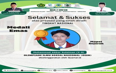Muhammad Akbar Sulaiman Raih Medali Emas di Olimpiade Ilmu Sosial Nasional 2025