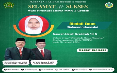 Prestasi Gemilang: Naurah Najah Syakirah Raih Medali Emas dalam Olimpiade Sains Nasional - Awal Tahun