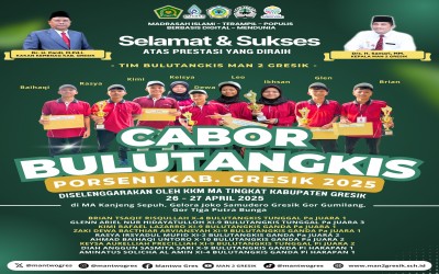 Tim Bulutangkis MAN 2 Gresik Borong Prestasi di PORSENI Kabupaten Gresik 2025