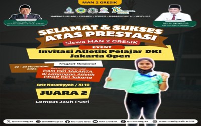 Siswa MAN 2 Gresik, Ariz Nuraniyyah, Raih Juara 2 Lompat Jauh Putri di Invitasi Atletik Pelajar DKI Jakarta Open