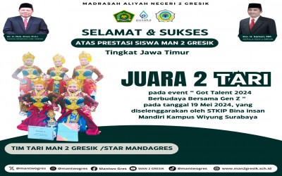 Tim Tari MAN 2 Gresik Raih Juara 2 dalam Lomba Tari 