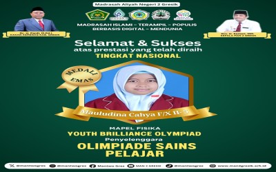 Mauludina Cahya Firdauz Raih Medali Emas di Youth Brilliance Olympiad Tingkat Nasional