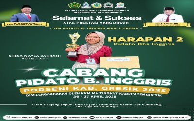 Shesa Nayla Zahrani Putri Raih Harapan 2 Pidato Bahasa Inggris di PORSENI Kabupaten Gresik 2025
