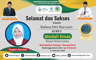 RAHMA, SISWI MAN 2 GRESIK YANG TOREHKAN MEDALI EMAS PADA OLIMPIADE EKONOMI NASIONAL