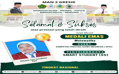 DINADA AYU ARZAKIYA SABET MEDALI EMAS MATEMATIKA TINGKAT NASIONAL