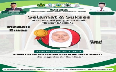 Kayla Az Zahwa Dwi A Raih Medali Emas dalam Kompetisi Sains Nasional Hari Pendidikan 2025