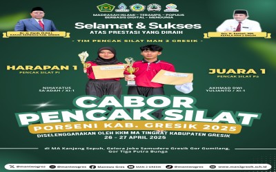 Ganda Prestasi! Nihayatus Sa’adah dan Akhmad Dwi Yulianto Raih Juara 1 Pencak Silat di PORSENI Kabupaten Gresik 2025