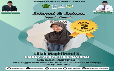 Lillah Maghfirotul Karimah Mengukir Prestasi Gemilang: Juara 2 dalam Story Telling Competition Tingkat Nasional