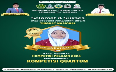 Siswa MAN 2 Gresik Raih Medali Emas di Kompetisi Pelajar Tingkat Nasional 2024