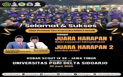 Tim Pramuka MAN 2 Gresik Raih Dua Penghargaan di Kobbar Scout IX Se-Jawa Timur