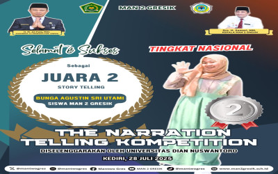 Siswa MAN 2 Gresik Raih Juara 2 Nasional Story Telling