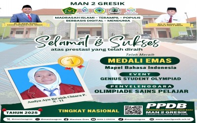 Siswa MAN 2 Gresik Raih Medali Emas dalam Genius Student Olympiad 2024