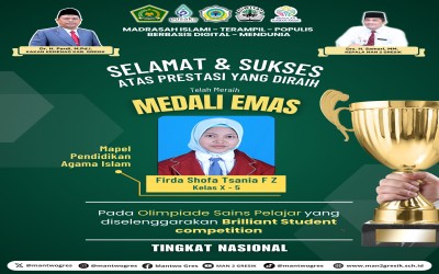 Firda Shofa Tsania Fatimatuz Zahro Raih Medali Emas dalam Olimpiade Sains Pelajar