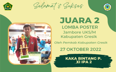 KAKA BINTANG PRATAMA RAIH JUARA 2 LOMBA POSTER PADA JAMBORE UKS/M KABUPATEN GRESIK