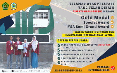 GO INTERNASIONAL, TIM KTI MAN 2 GRESIK RAIH MEDALI EMAS KTI INTERNASIONAL