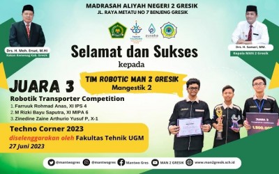 Alhamdulillah, Tim Robotik MAN 2 Gresik Berhasil Raih Juara 3 pada Lomba Transporter Competition di UGM Jogjakarta