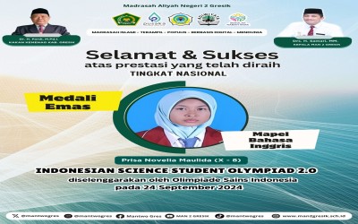 siswa kelas X-8 sukses meraih Medali Emas dalam ajang Indonesian Science Student Olympiad 2.0 (ISSO 2.0)