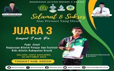 Bangga ! M. Ikhsan Darmawan, Siswa MAN 2 Gresik, Raih Medali Perunggu dalam Kejuaraan Atletik Pelajar 2023