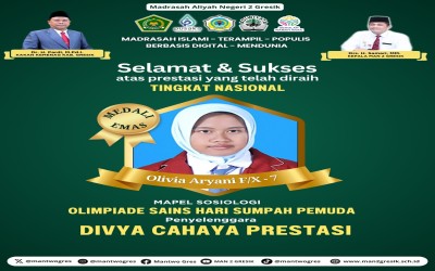 Olivia Aryani Fitriana Siswa MAN 2 Gresik Raih Medali Emas dalam Olimpiade Sains Hari Sumpah Pemuda 2024