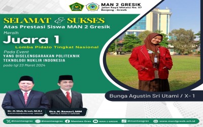 Bunga Agustin Sri Utami, Siswi MAN 2 Gresik, Raih Gelar Juara 1 dalam Lomba Pidato di Acara Karafes 2024