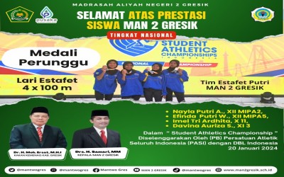 Tim Eatafet Putri MAN 2 Gresik Torehkan Medali Perunggu Dalam Student Athletics Championship Nasional