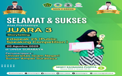 Sendy Rahmania Puspita Raih Juara 3 Storytelling di UINSA Surabaya
