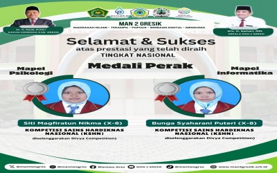 Siswa MAN 2 Gresik Raih Medali Perak di Kompetisi Sains Hardiknas Nasional (KSHN) 2025